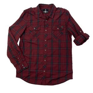 i Jeans by Buffalo Shirt Mens L Large Plaid Cotton Blend Long Sleeve Button Up